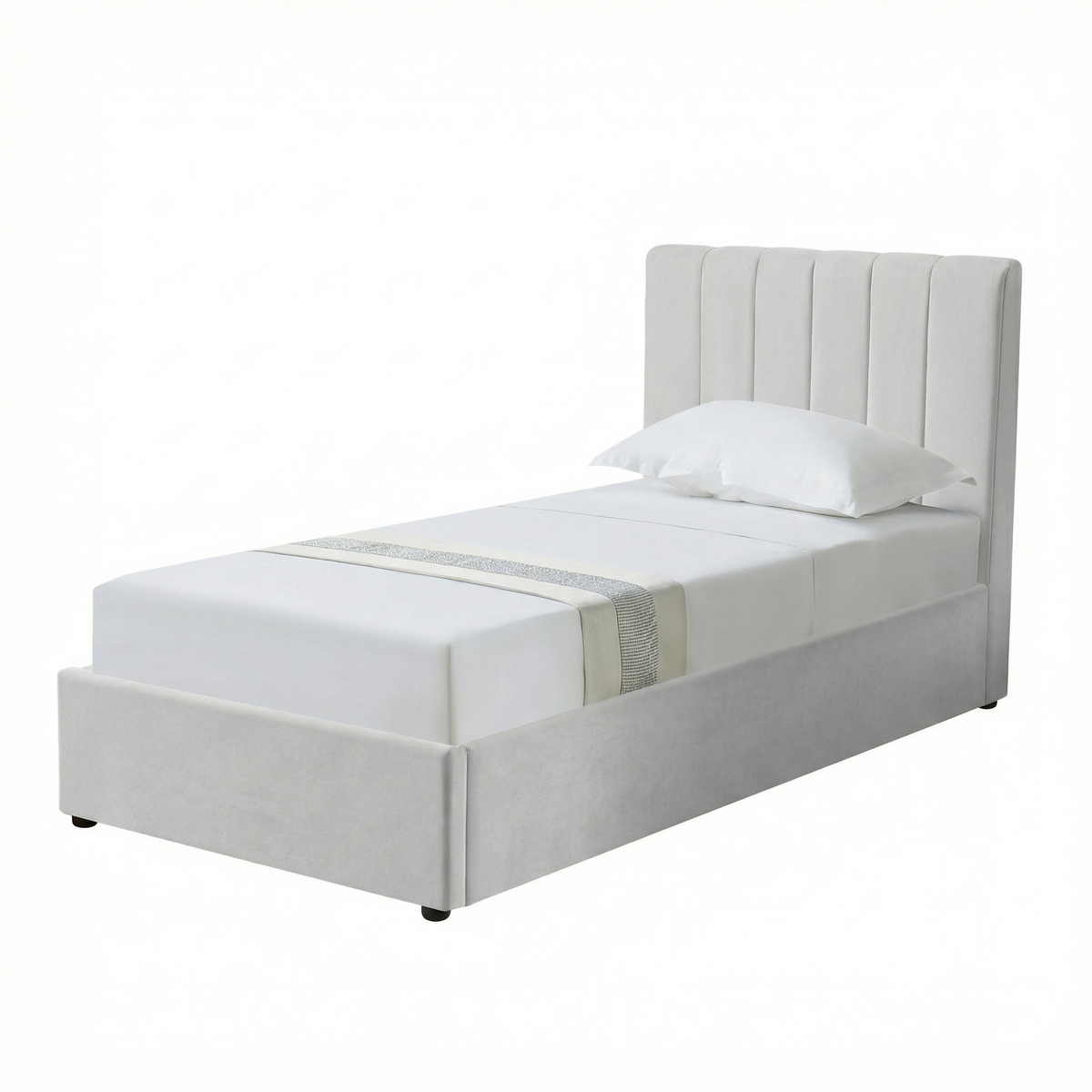 Single Ottoman Storage Bed with Memory Foam Mattress (4 COLOUR CHOICES)