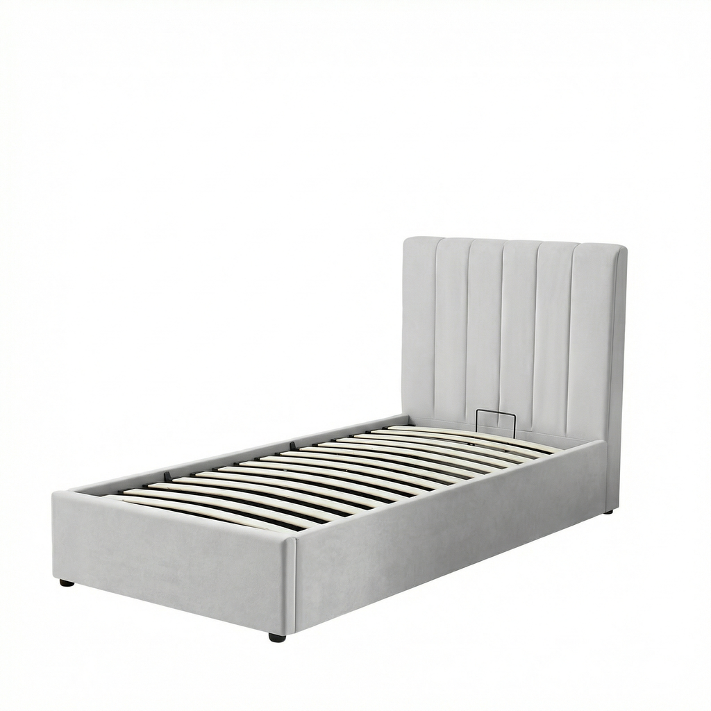 Single Ottoman Storage Bed with Memory Foam Mattress (4 COLOUR CHOICES)