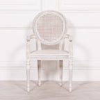 Off White Chateau Rattan Dining / Bedroom Arm Chair
