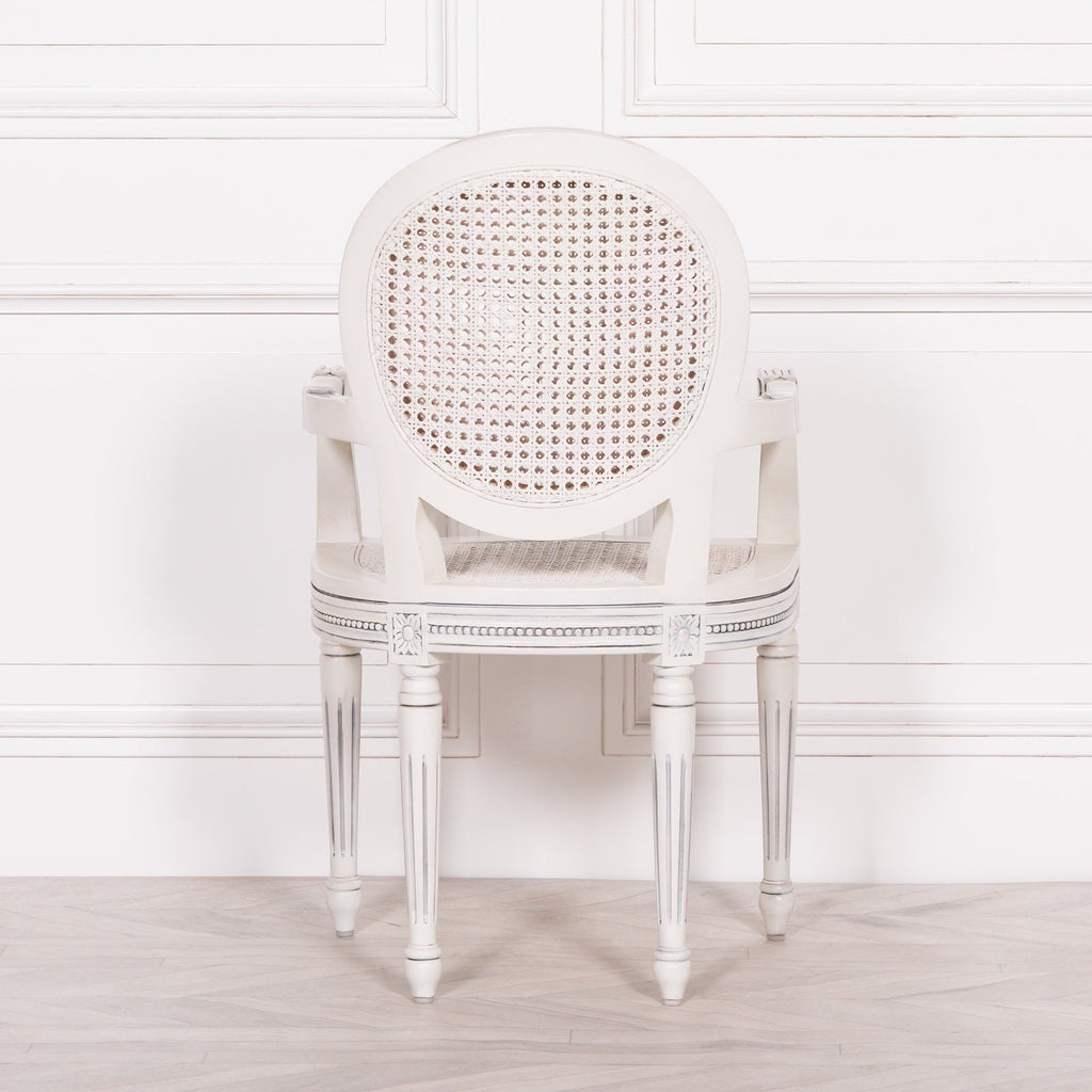 Off White Chateau Rattan Dining / Bedroom Arm Chair