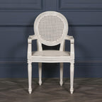 Off White Chateau Rattan Dining / Bedroom Arm Chair