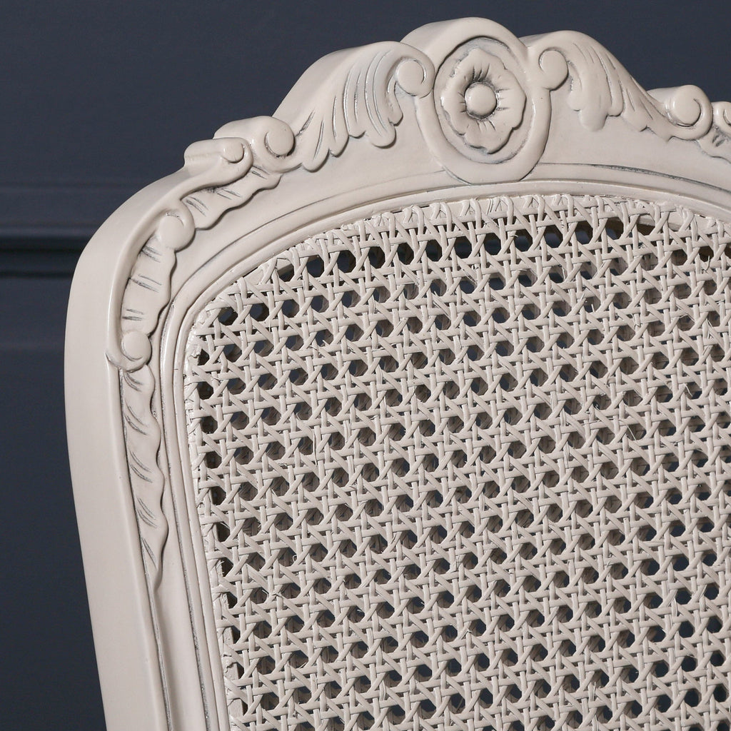 Off White Rattan Dining / Bedroom Chair