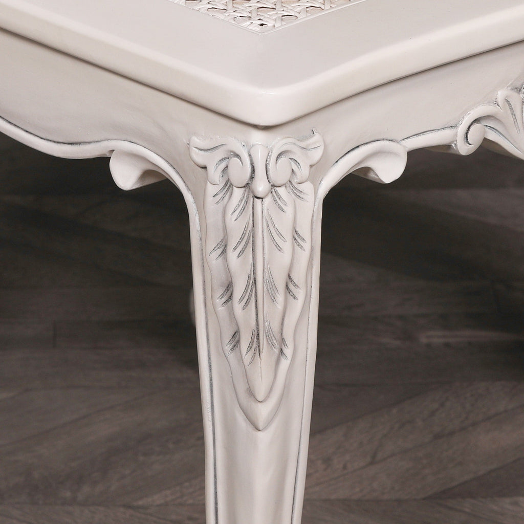 Off White Rattan Dining / Bedroom Chair