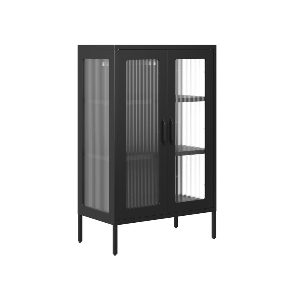 Black Modern Industrial Style Display Cabinet