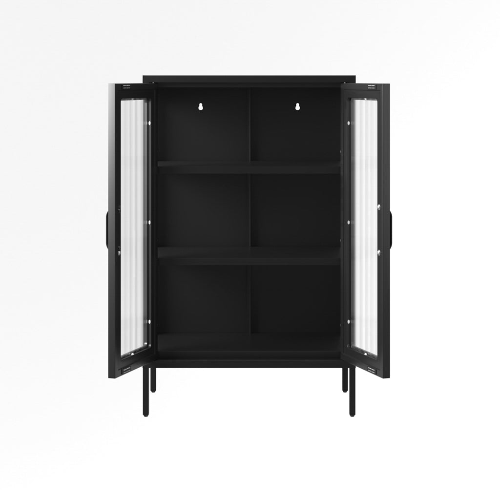 Black Modern Industrial Style Display Cabinet