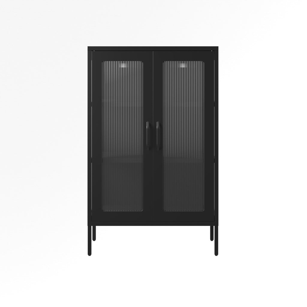 Black Modern Industrial Style Display Cabinet