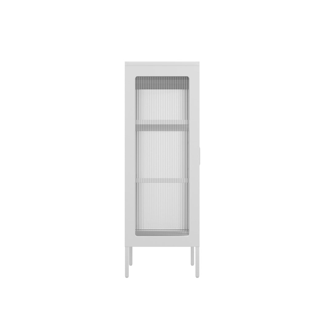 White Sleek Industrial Cabinet