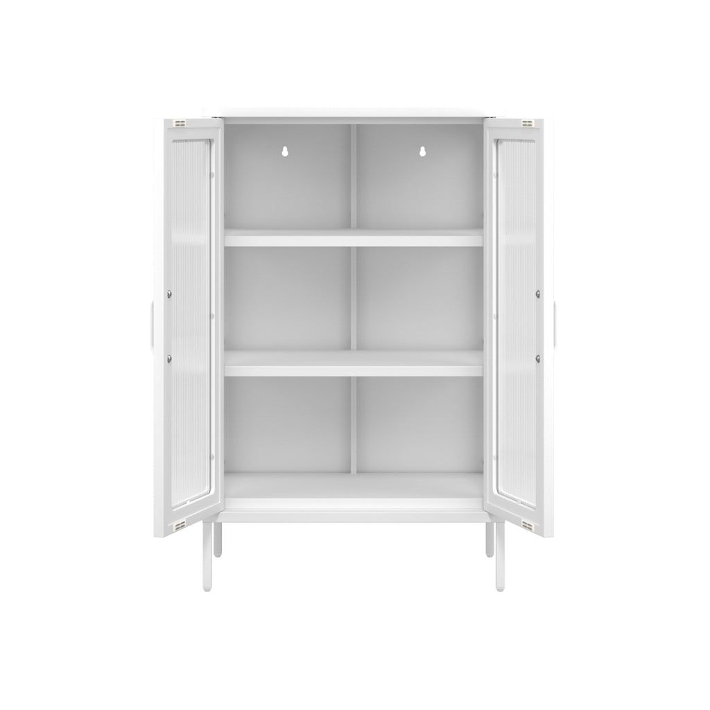 White Sleek Industrial Cabinet