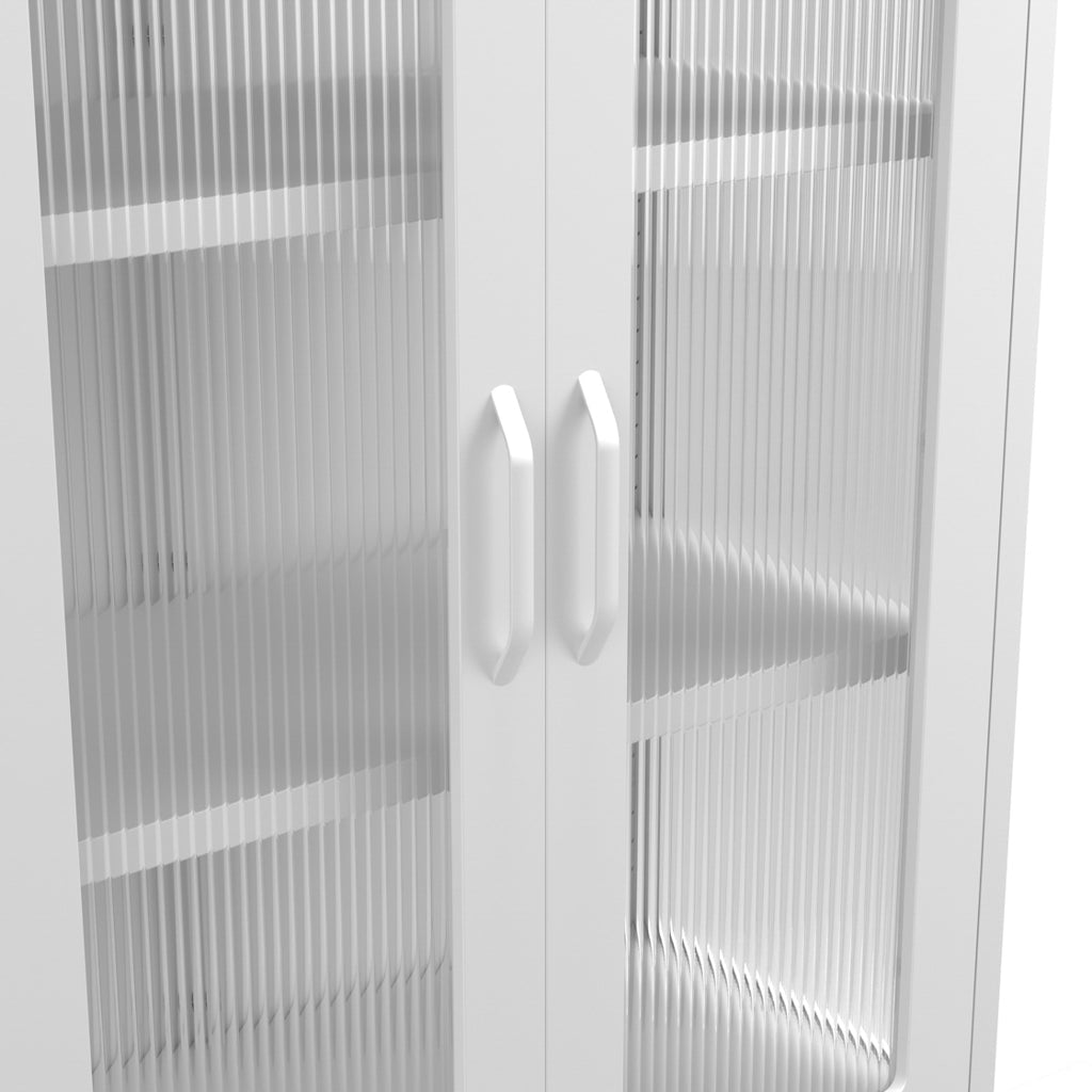 White Sleek Industrial Cabinet