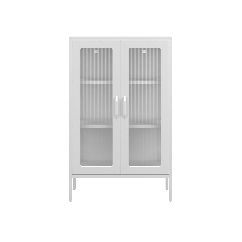 White Sleek Industrial Cabinet