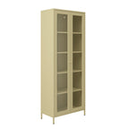 Tall Beige Display Cabinet