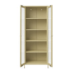 Tall Beige Display Cabinet