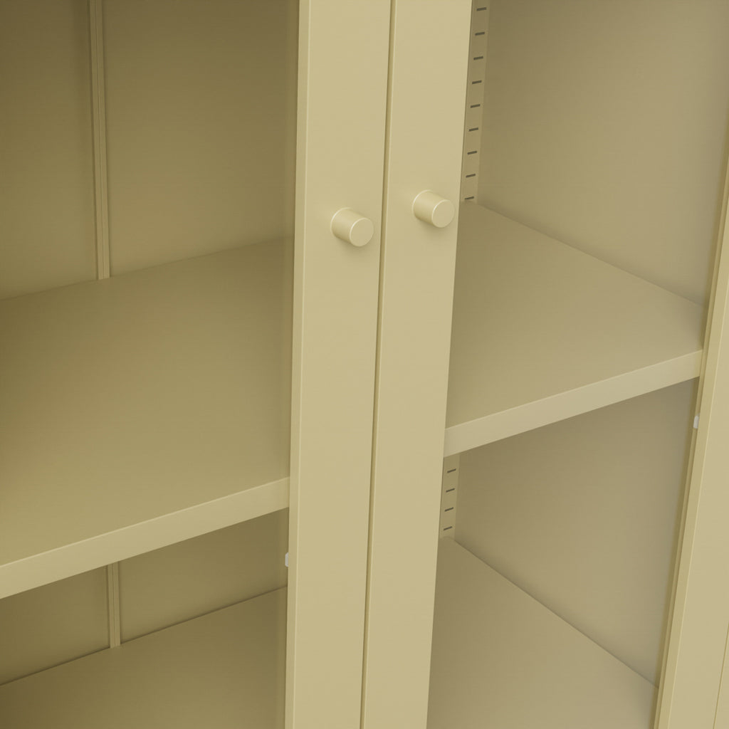 Tall Beige Display Cabinet