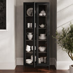 Tall Black Display Cabinet