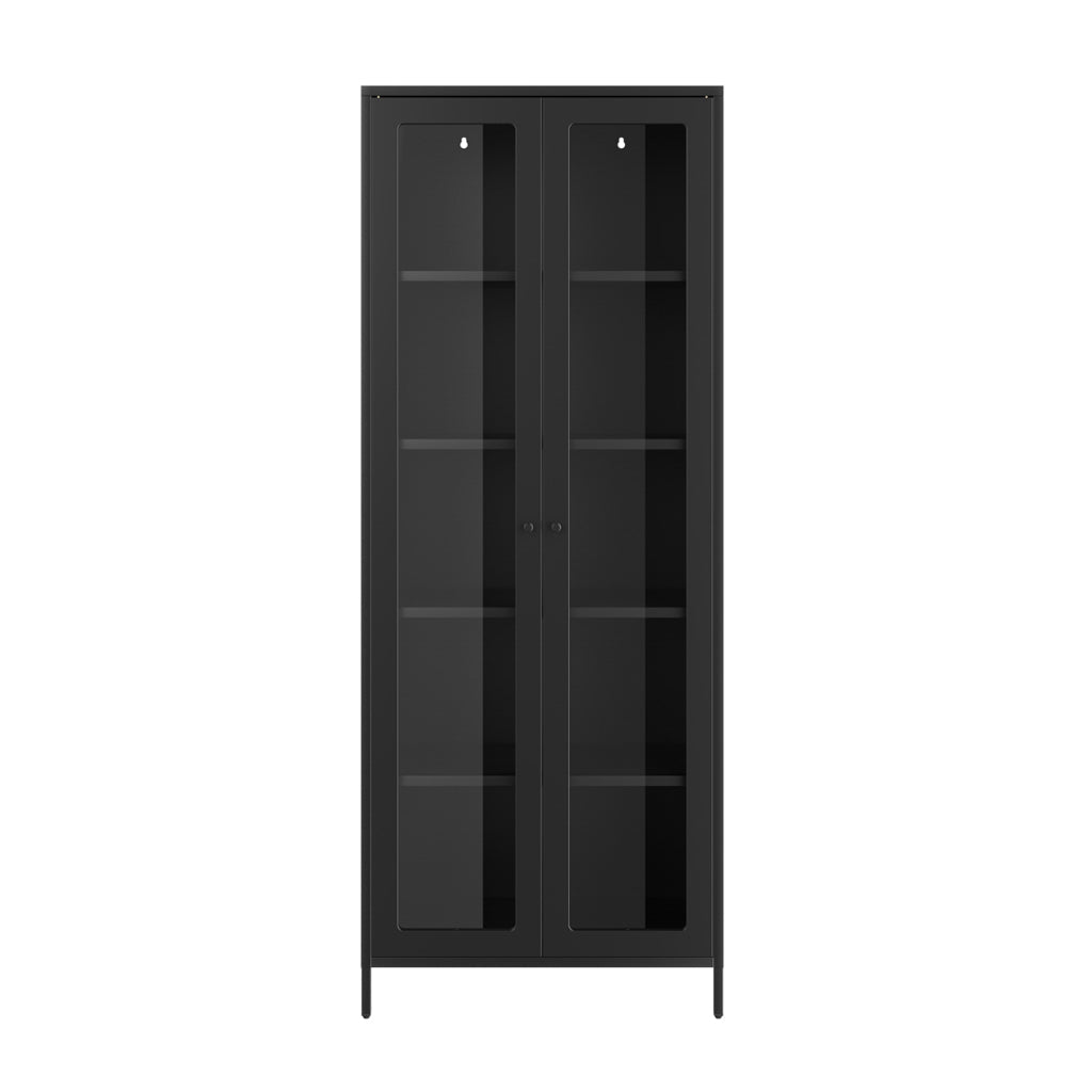Tall Black Display Cabinet