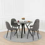 Modern grey dining set with 4 chairs and concrete effect table top. Harry Christian Home Essentials.