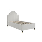 Grey Thin Stripe Single Bed