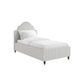 Grey Thin Stripe Single Bed