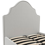Grey Thin Stripe Single Bed