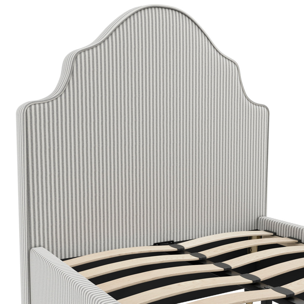 Grey Thin Stripe Single Bed