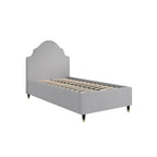 Grey Thin Stripe Single Bed