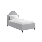 Grey Thin Stripe Single Bed