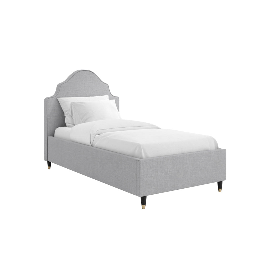 Grey Thin Stripe Single Bed