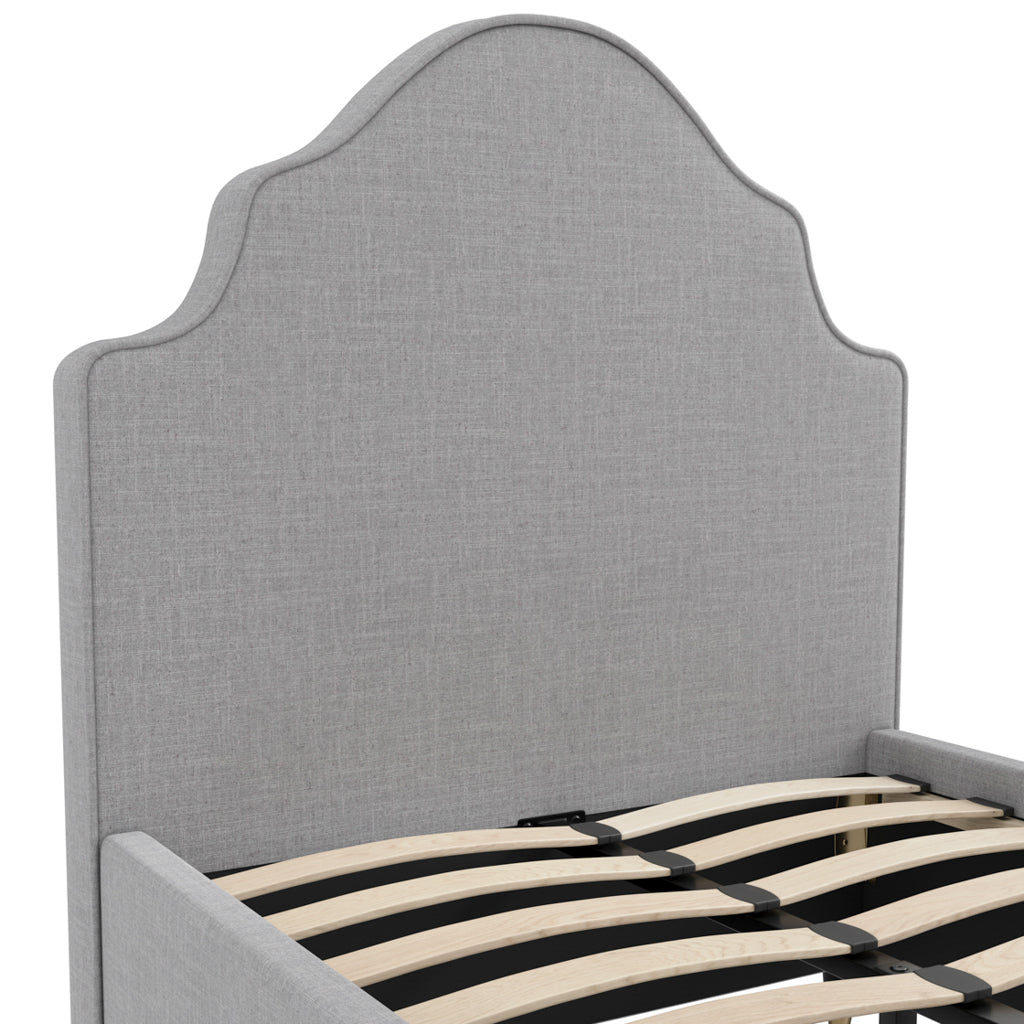 Grey Thin Stripe Single Bed