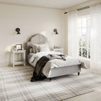 Grey Thin Stripe Single Bed