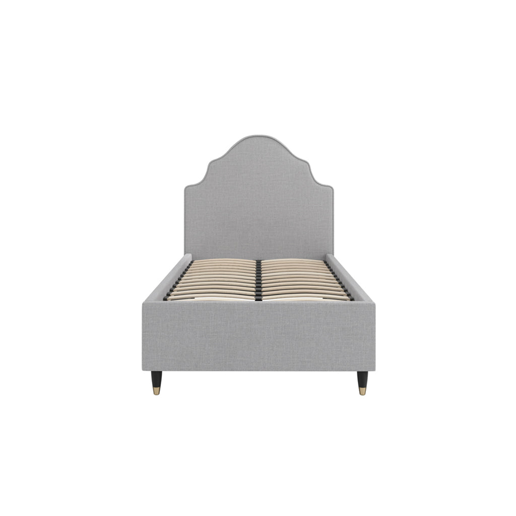 Grey Thin Stripe Single Bed