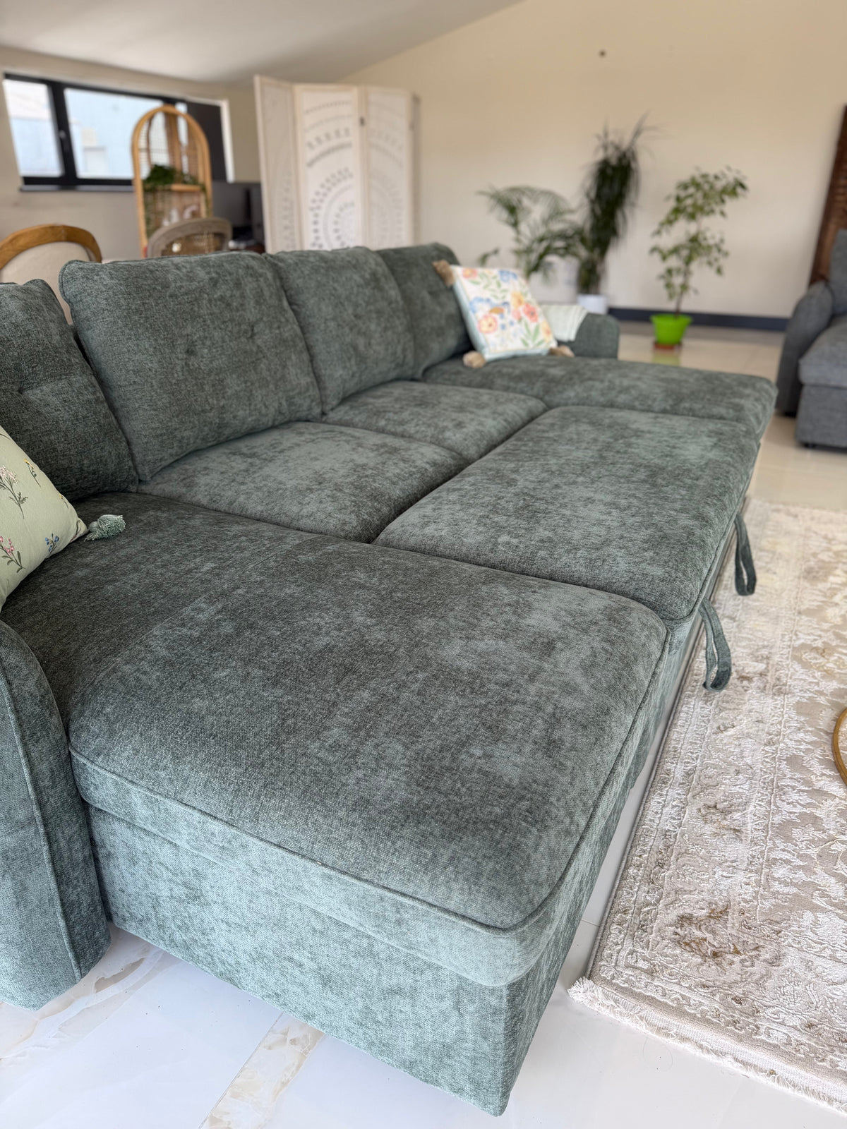 Moscow Sofabed Green U Shape Corner