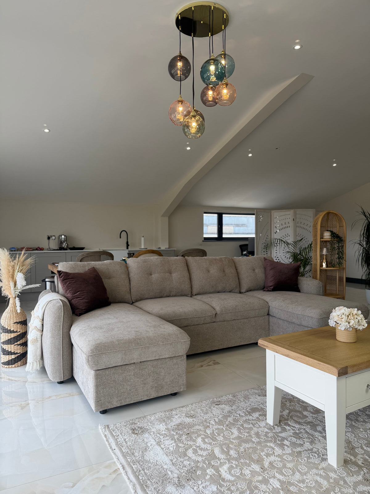 Moscow Sofabed Beige U Shape Corner
