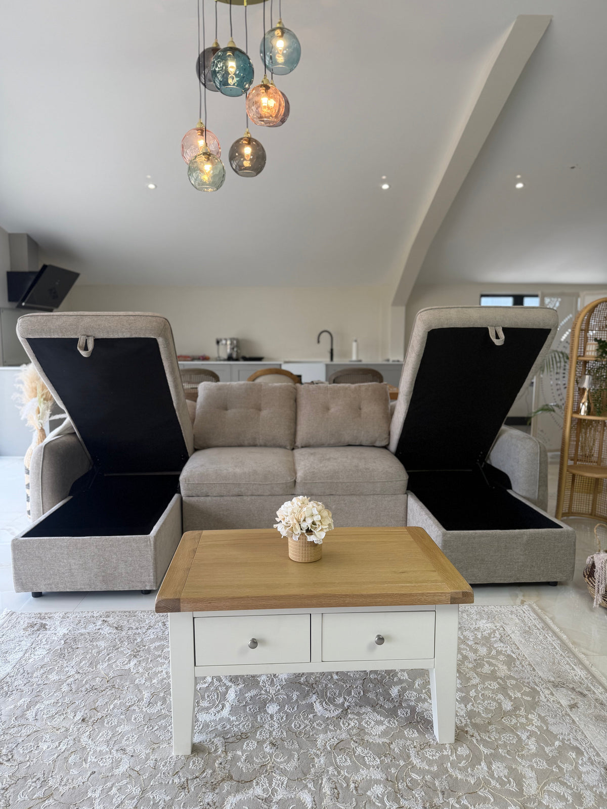 Moscow Sofabed Beige U Shape Corner