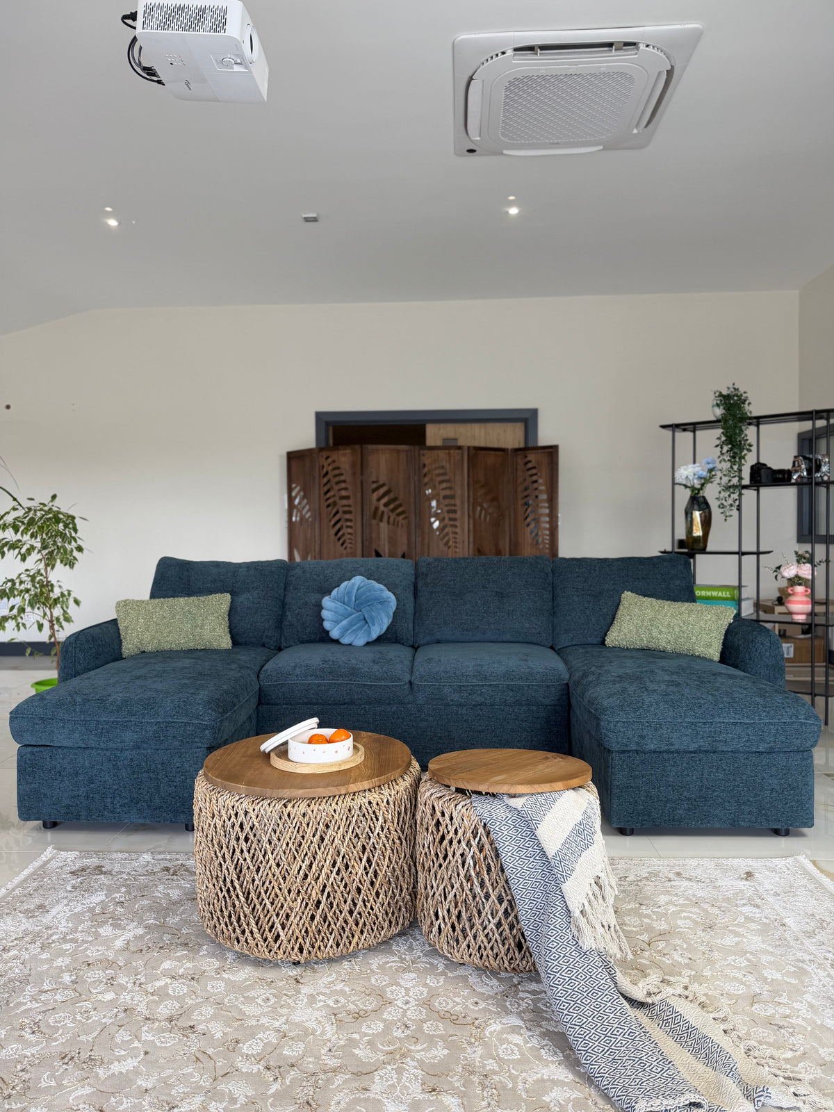 Moscow Sofabed Blue U Shape Corner