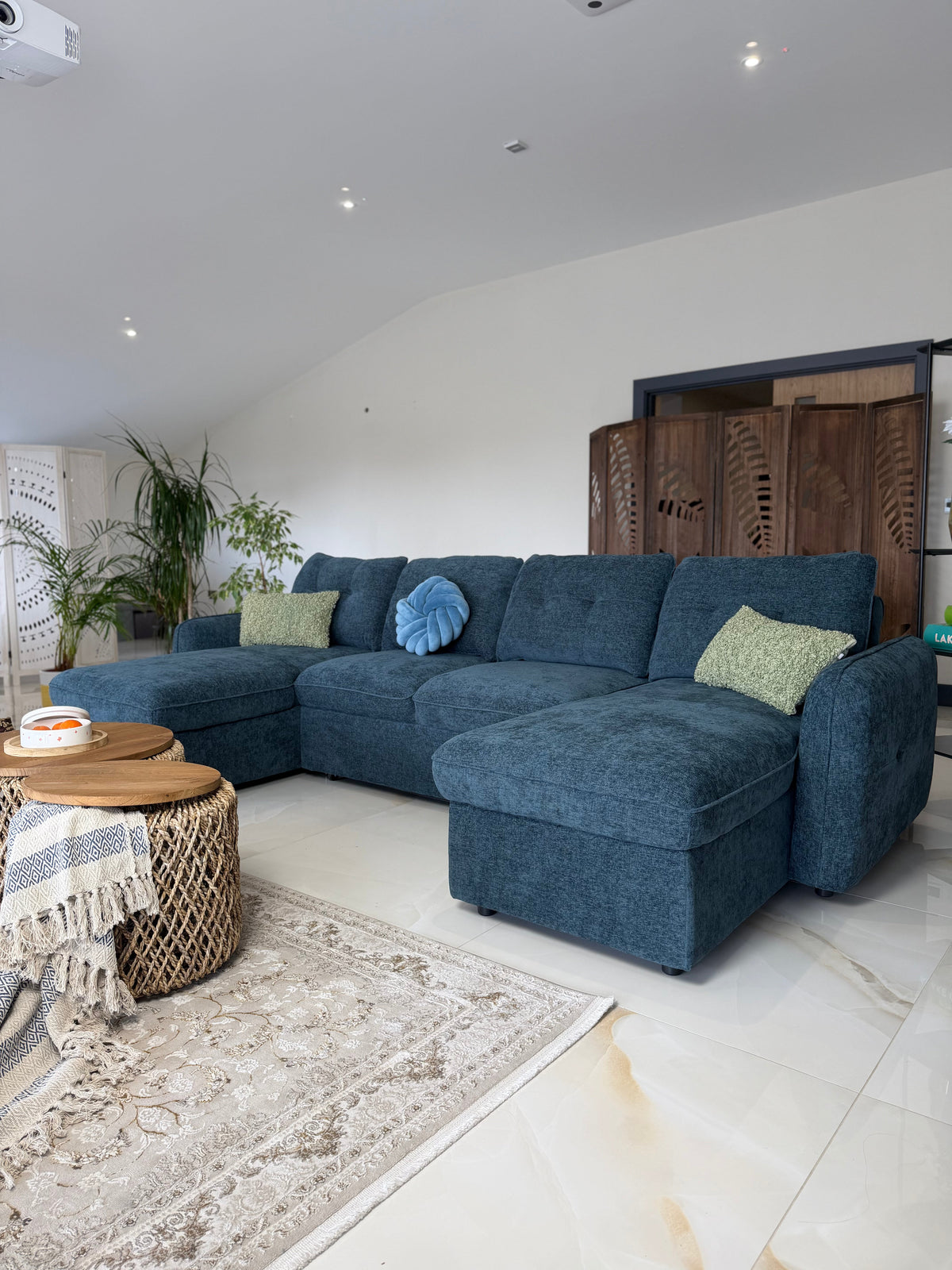 Moscow Sofabed Blue U Shape Corner