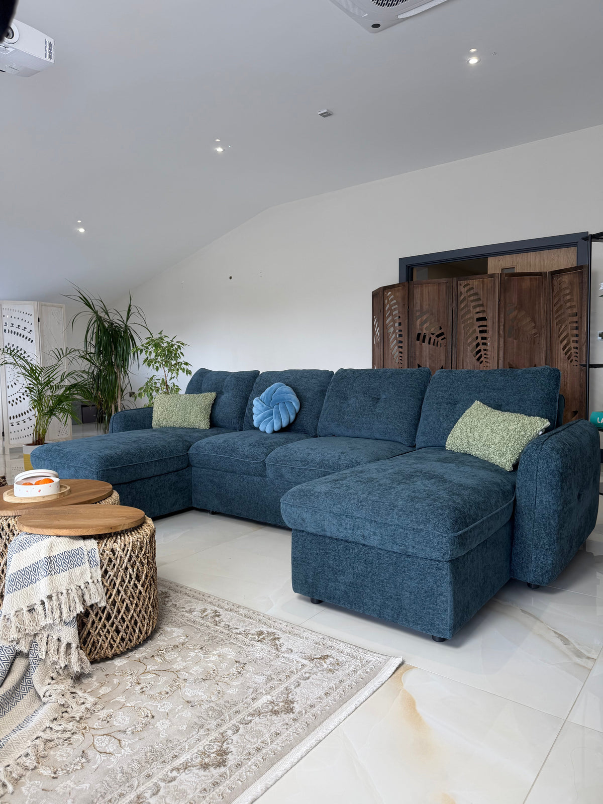 Moscow Sofabed Blue U Shape Corner