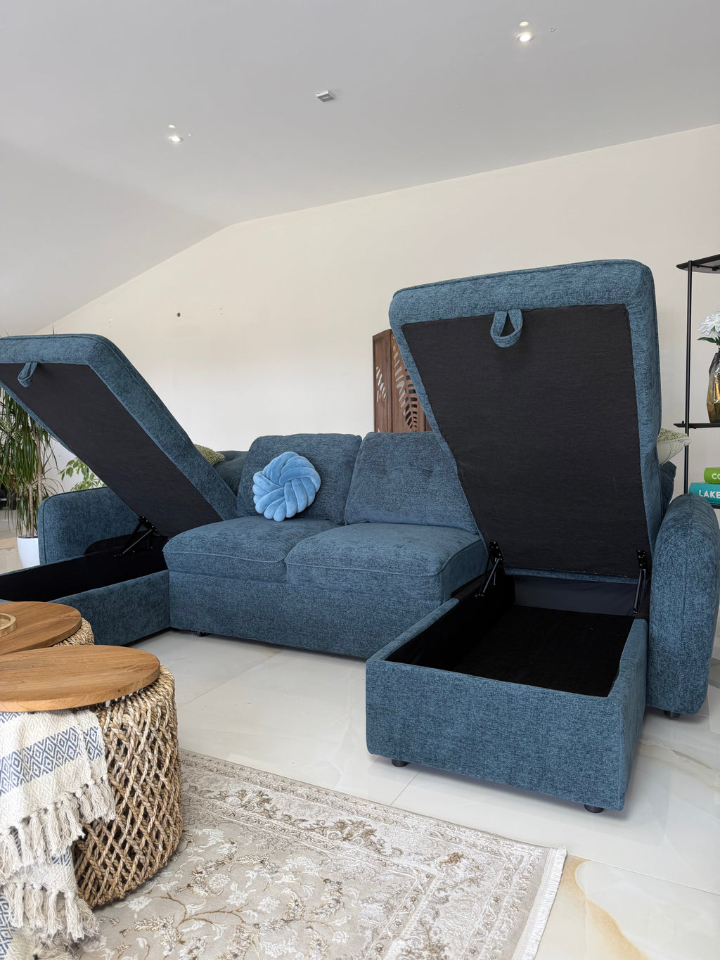 Moscow Sofabed Blue U Shape Corner