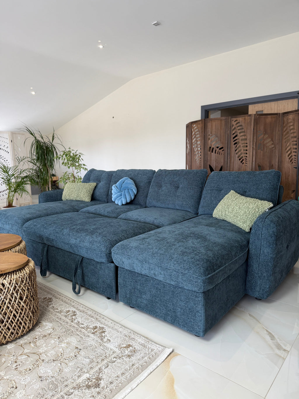 Moscow Sofabed Blue U Shape Corner