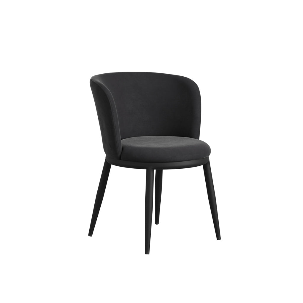 Rina Black Dining Table with 6 Nova Black Chairs