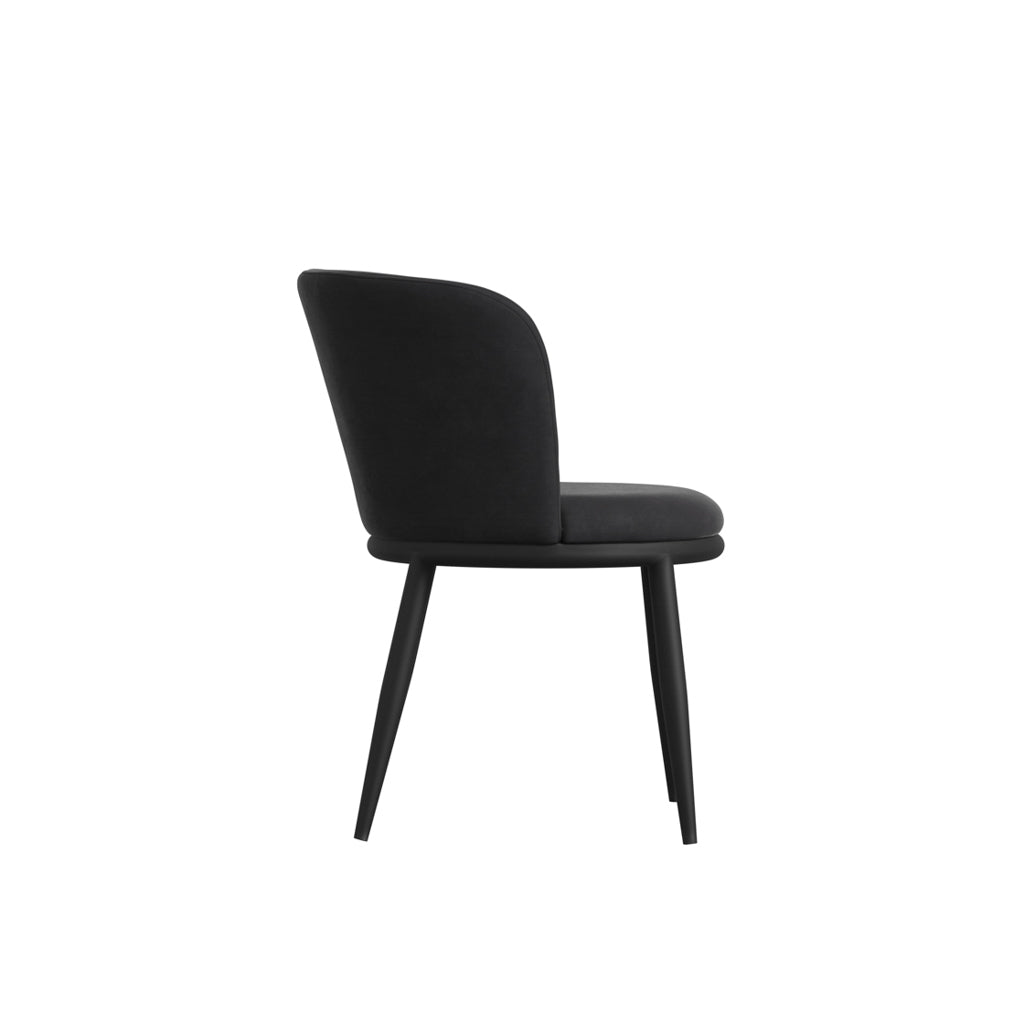Rina Black Dining Table with 6 Nova Black Chairs