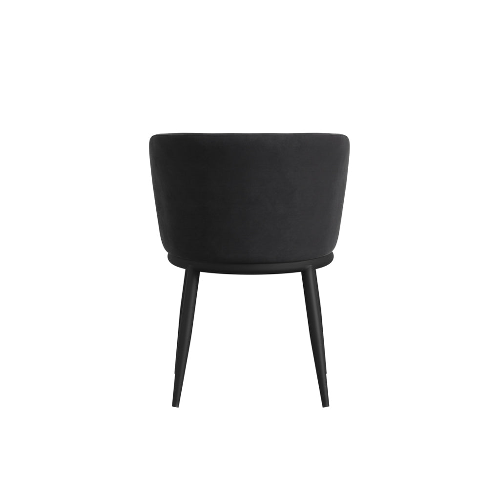 Rina Black Dining Table with 4 Nova Black Chairs