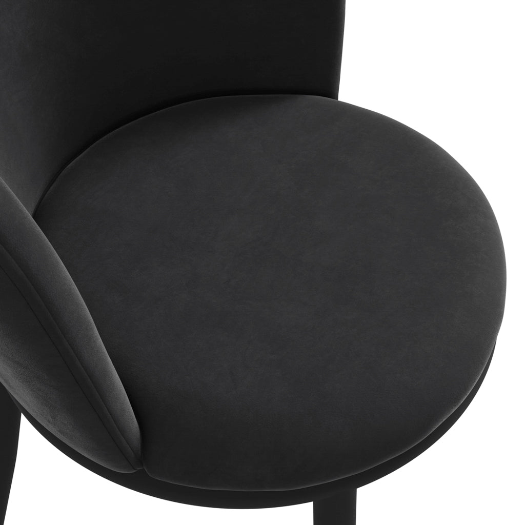 Rina Black Dining Table with 6 Nova Black Chairs