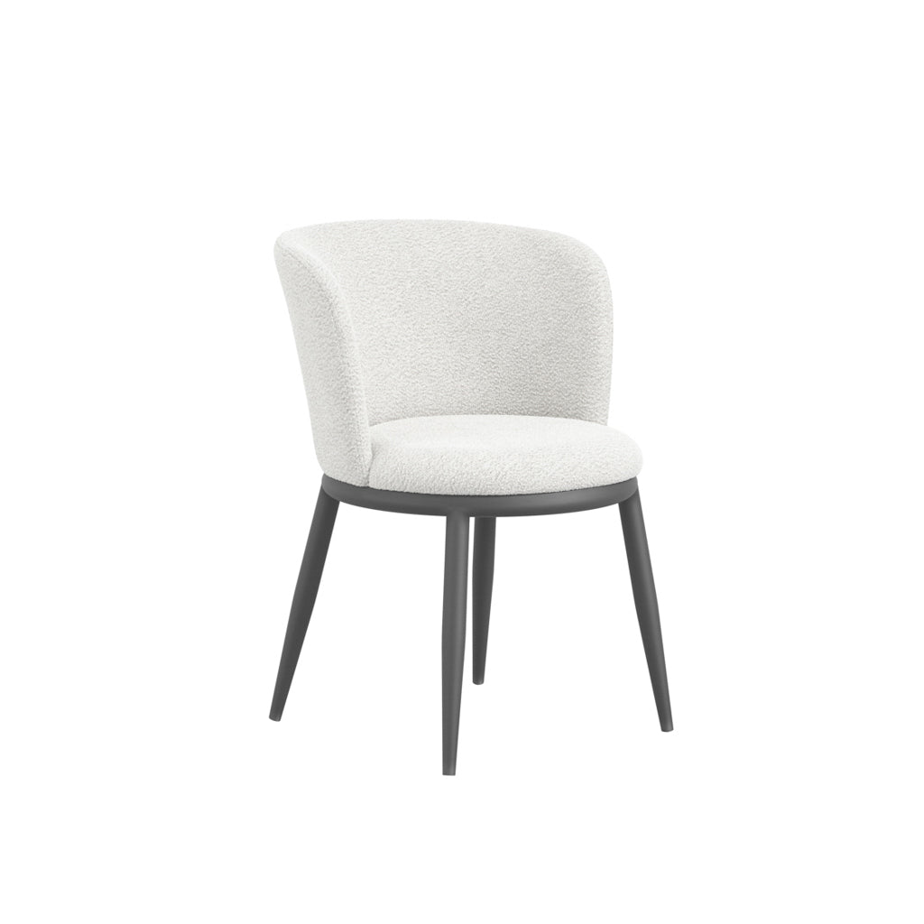 Rina Black Dining Table with 6 Nova Ivory Chairs