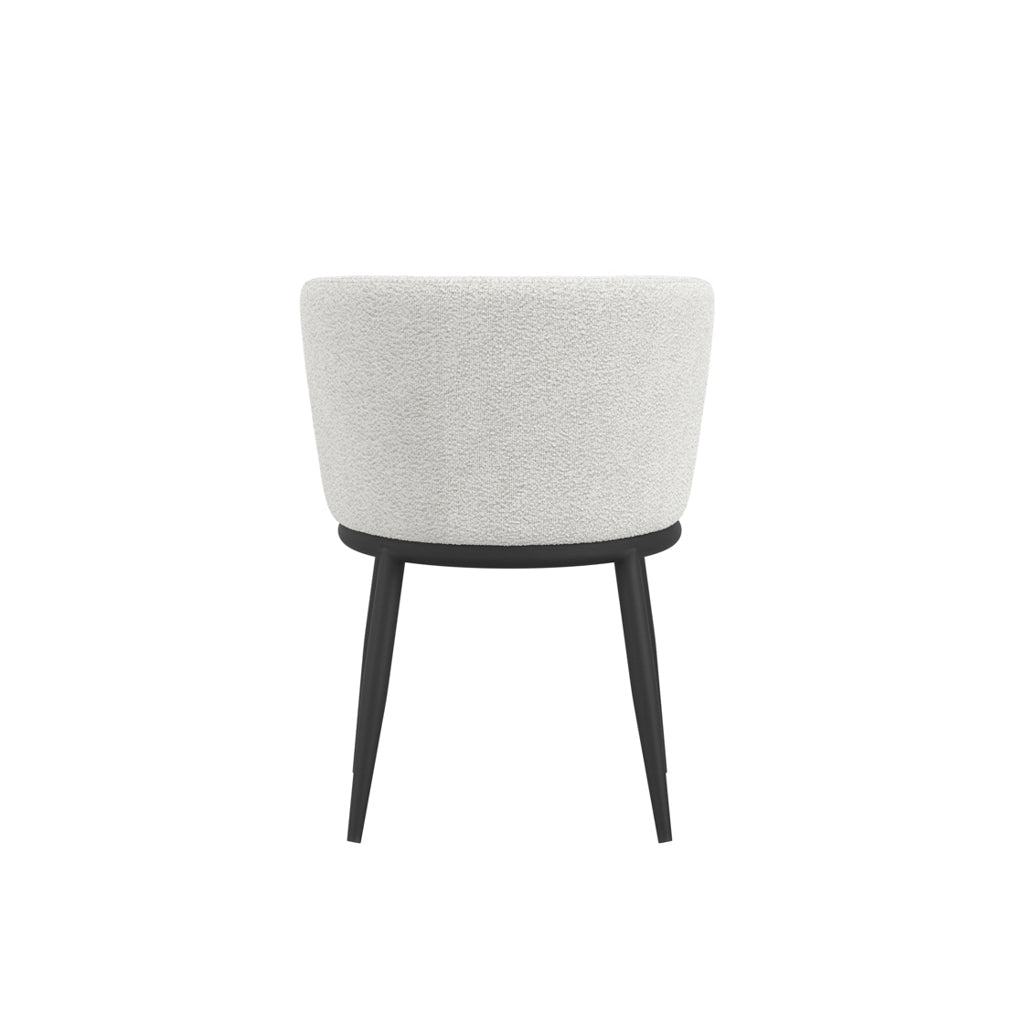 Rina Black Dining Table with 4 Nova Ivory Chairs