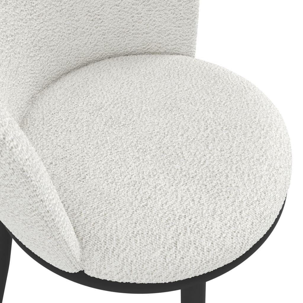 Rina Black Dining Table with 4 Nova Ivory Chairs