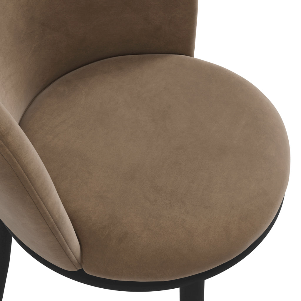 Rina Black Dining Table with 6 Nova Mole Chairs