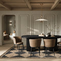 Rina Black Dining Table with 6 Nova Mole Chairs