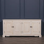 White Distressed Oriental Sideboard
