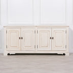 White Distressed Oriental Sideboard