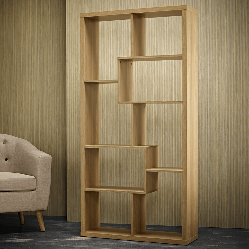 Light Oak Abstract Shelving Unit